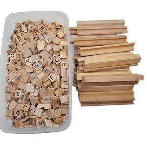 scrabble letters 4.5 pounds & 40 letter holders